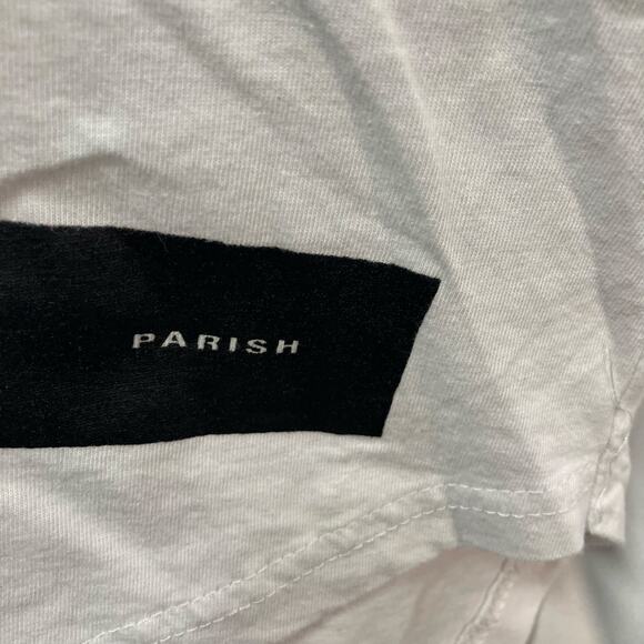 Parish Nation Short Sleeve Pullover Hooded Sweatshirt White Gray Zipper Men's 1X - Picture 9 of 16